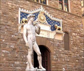 Copy of Michelangelo's David in the Piazza della Signoria